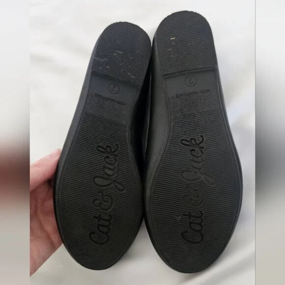 ❤️3/$12 Cat & Jack Classic Black Bow Dress Shoes - Picture 3 of 6